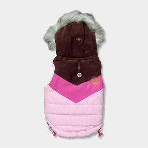 Wag-A-Tude SimplyShe Petco Pink Fur Hooded Puffer Jacket Coat Parka Small Dog XS